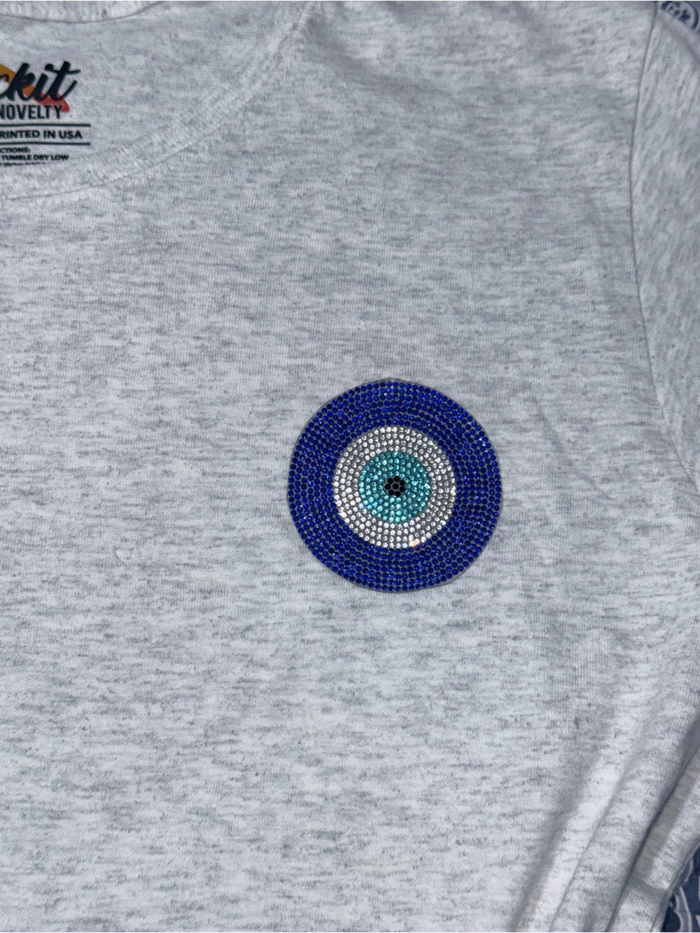 New Evil Eye top. Medium. Gray. - Picture 4 of 4